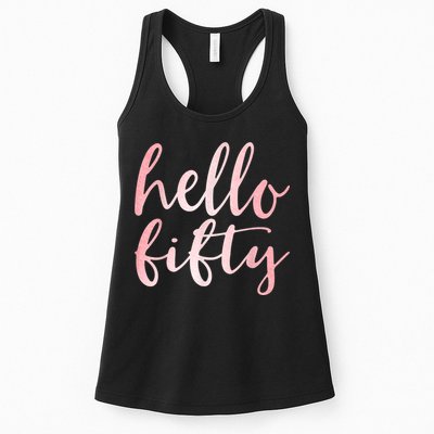 Hello Fifty 50th Birthday Squad 50 Year Old  WoM.e.n.s Womens Tank Top