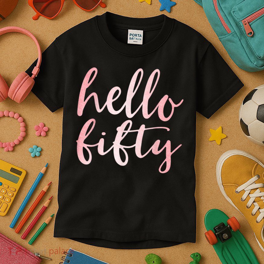 Hello Fifty 50th Birthday Squad 50 Year Old  WoM.e.n.s Kids T-Shirt