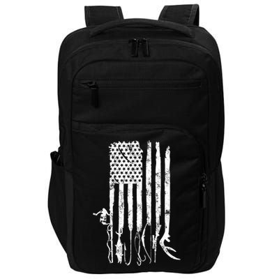 Hunting Fishing American Flag Patriotic Great Gift Impact Tech Backpack