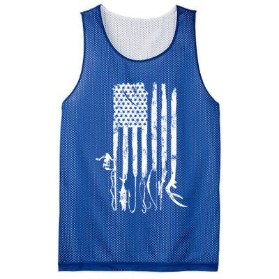 Hunting Fishing American Flag Patriotic Great Gift Mesh Reversible Basketball Jersey Tank