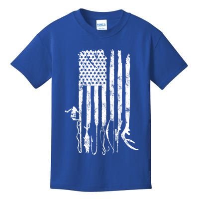 Hunting Fishing American Flag Patriotic Great Gift Kids T-Shirt