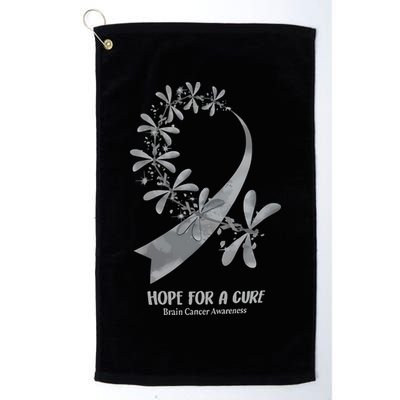 Hope For A Cure Brain Cancer Awareness Cancer Support Gray Ribbon Golf Towel