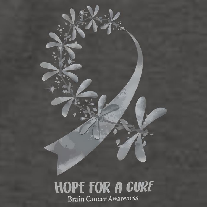 Hope For A Cure Brain Cancer Awareness Cancer Support Gray Ribbon Vector Backpack