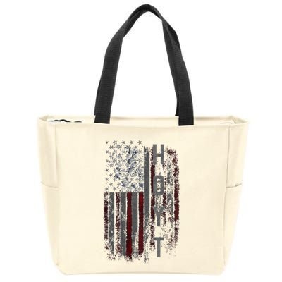 Hoyt Family American Flag Zip Tote Bag
