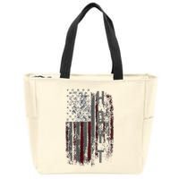 Hoyt Family American Flag Zip Tote Bag