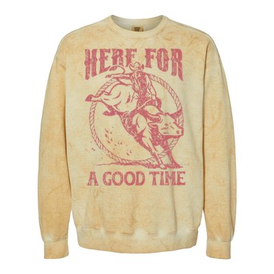 Here For A Good Time Cowboy Cowgirl Western Country Music Colorblast Crewneck Sweatshirt