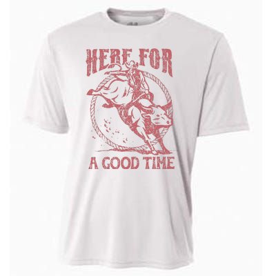 Here For A Good Time Cowboy Cowgirl Western Country Music Cooling Performance Crew T-Shirt