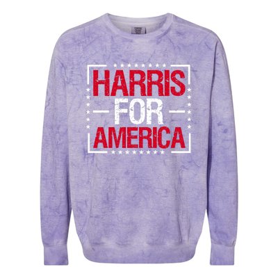 Harris For America Patriotic Graphic Colorblast Crewneck Sweatshirt