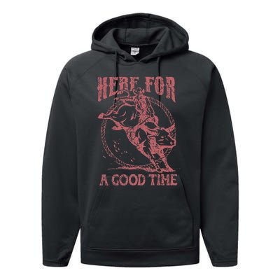 Here For A Good Time Cowboy Cowgirl Western Country Music Performance Fleece Hoodie