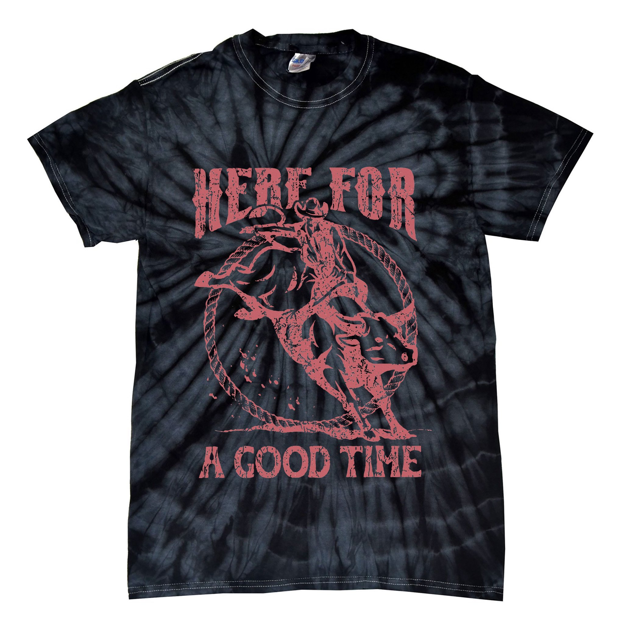 Here For A Good Time Cowboy Cowgirl Western Country Music Tie-Dye T-Shirt