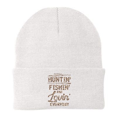 Huntin Fishin And Lovin Everyday Funny Gift Knit Cap Winter Beanie