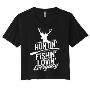 Hunting Fishing And Adorable Everyday Sports Women's Crop Top Tee