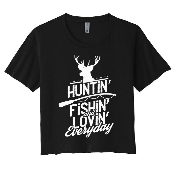 Hunting Fishing And Adorable Everyday Sports Women's Crop Top Tee