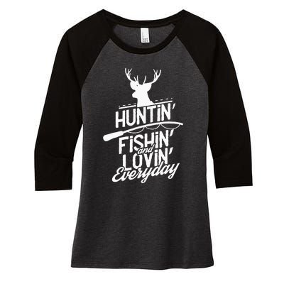 Hunting Fishing And Adorable Everyday Sports Women's Tri-Blend 3/4-Sleeve Raglan Shirt