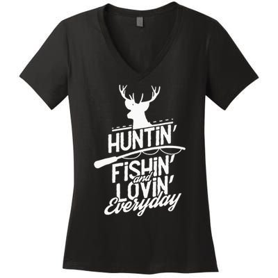 Hunting Fishing And Adorable Everyday Sports Women's V-Neck T-Shirt