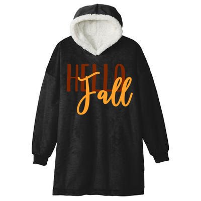 Hello Fall Autumn Lover Hooded Wearable Blanket