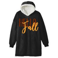 Hello Fall Autumn Lover Hooded Wearable Blanket