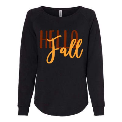 Hello Fall Autumn Lover Womens California Wash Sweatshirt