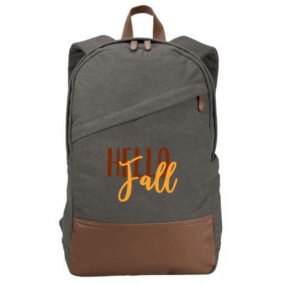 Hello Fall Autumn Lover Cotton Canvas Backpack