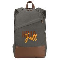 Hello Fall Autumn Lover Cotton Canvas Backpack