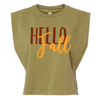 Hello Fall Autumn Lover Garment-Dyed Women's Muscle Tee