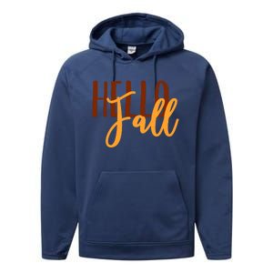 Hello Fall Autumn Lover Performance Fleece Hoodie