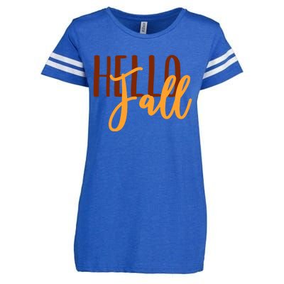 Hello Fall Autumn Lover Enza Ladies Jersey Football T-Shirt