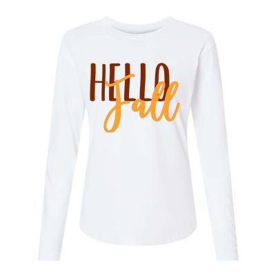 Hello Fall Autumn Lover Womens Cotton Relaxed Long Sleeve T-Shirt