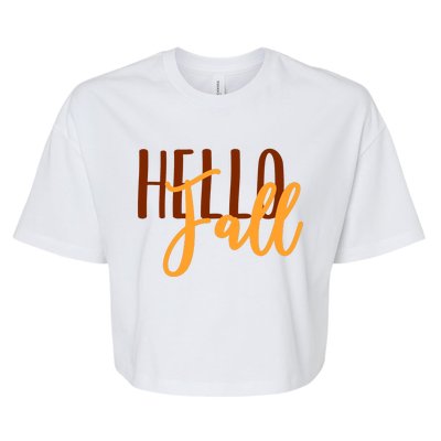 Hello Fall Autumn Lover Bella+Canvas Jersey Crop Tee