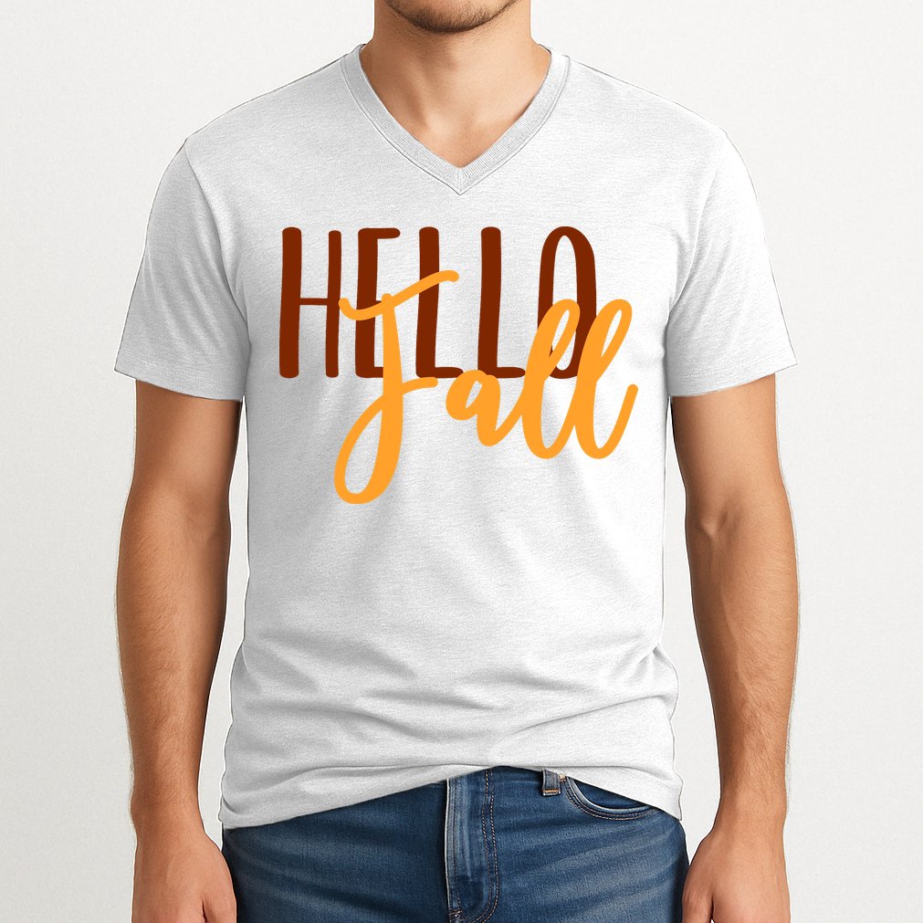 Hello Fall Autumn Lover V-Neck T-Shirt