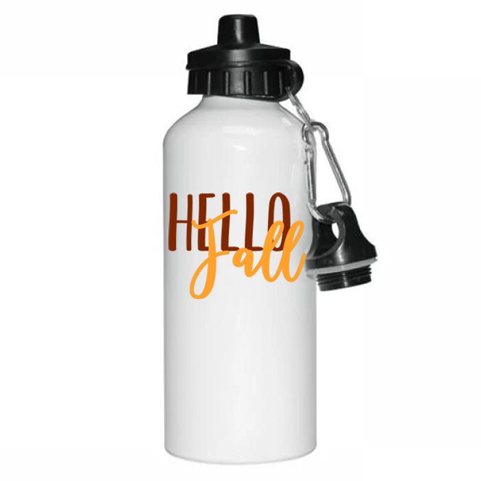 Hello Fall Autumn Lover Aluminum Water Bottle 