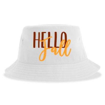 Hello Fall Autumn Lover Sustainable Bucket Hat