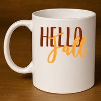 Hello Fall Autumn Lover 11oz C Handle Ceramic Mug