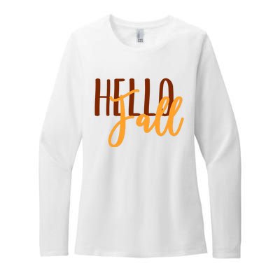 Hello Fall Autumn Lover Womens CVC Long Sleeve Shirt