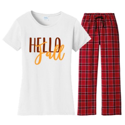 Hello Fall Autumn Lover Women's Flannel Pajama Set