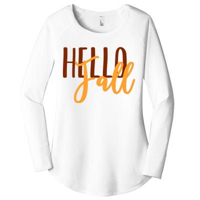 Hello Fall Autumn Lover Women's Perfect Tri Tunic Long Sleeve Shirt