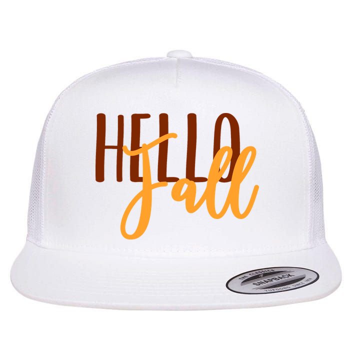 Hello Fall Autumn Lover Flat Bill Trucker Hat