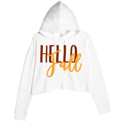 Hello Fall Autumn Lover Crop Fleece Hoodie