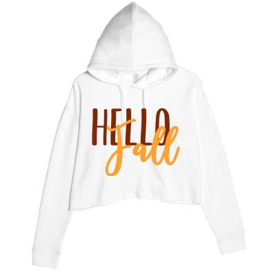 Hello Fall Autumn Lover Crop Fleece Hoodie