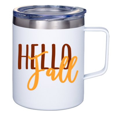 Hello Fall Autumn Lover 12oz Stainless Steel Coffee Mug