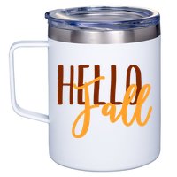 Hello Fall Autumn Lover 12oz Stainless Steel Coffee Mug