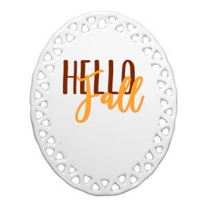 Hello Fall Autumn Lover Ceramic Oval Ornament