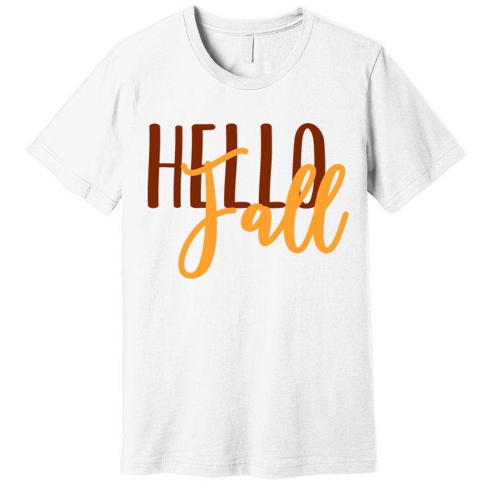Hello Fall Autumn Lover Premium T-Shirt