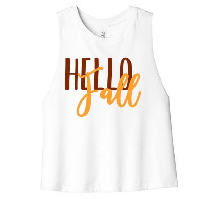 Hello Fall Autumn Lover Women's Racerback Cropped Tank