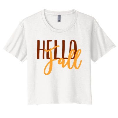 Hello Fall Autumn Lover Women's Crop Top Tee