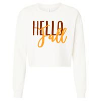 Hello Fall Autumn Lover Cropped Pullover Crew