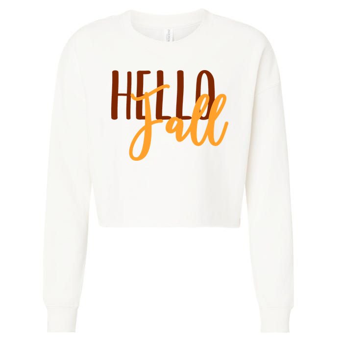 Hello Fall Autumn Lover Cropped Pullover Crew