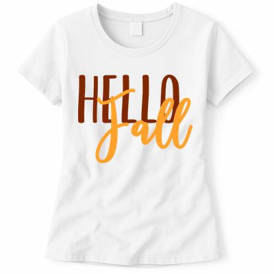 Hello Fall Autumn Lover Womens T-Shirt