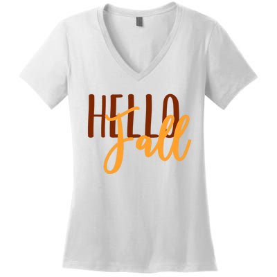 Hello Fall Autumn Lover Women's V-Neck T-Shirt