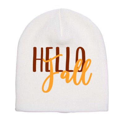 Hello Fall Autumn Lover Short Acrylic Beanie